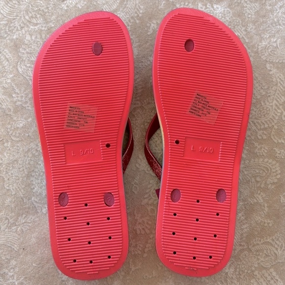 Brand New So Pink Glitter Thong Sandals Platform Flip Flop Ombre Sparkly Rainbow - Picture 13 of 16